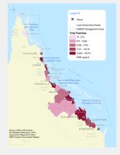 GBR Coastal Communities Total Families by LGA 2012 (ABS data)
