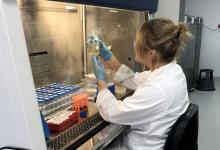 Magena Marzonie testing the effects of herbicides on coral symbionts