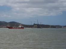 Curtis Island gas plant development and boat traffic, November 2012