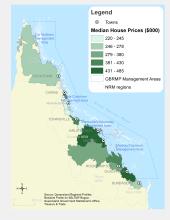Median house prices, by Local Government Area ($000)