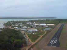 Boigu Island - Aerial view, approach to landing strip