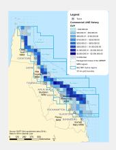 Commercial LINE Fishing GVP within GBR fishing grids in 2013.