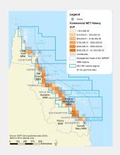 Commercial NET Fishing GVP produced within GBR fishing grids in 2013.