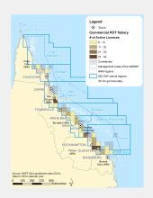 Commercial POT Fishing active licences within GBR fishing grids in 2013.