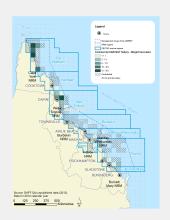 Total weight for commercial harvested fishing in the GBR (in tonnes)