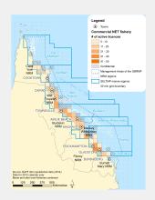Commercial NET Fishng Active Licences within GBR fishing grids in 2013.