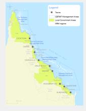 18 Local Government Areas (LGAs) of the GBR region (2012)