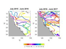 Surface drifting buoys 2015 - 2017