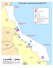 Diving sites in the GBR