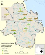 Map of Fitzroy channel measure sites
