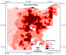 Relative density of Dugongs in Torres Strait