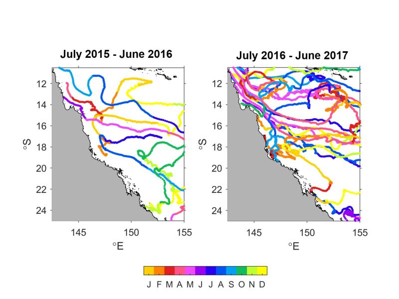 Surface drifting buoys 2015 - 2017