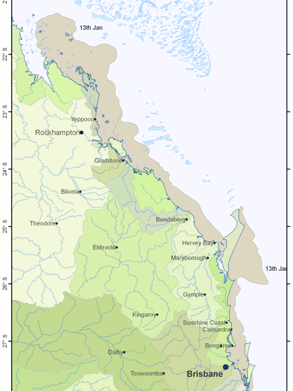 QLD Flood Plumes 2011-01-13