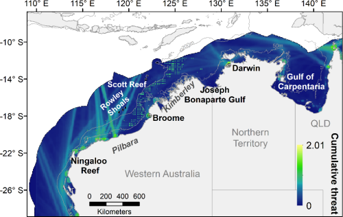 Spatial distribution of the threat of strike