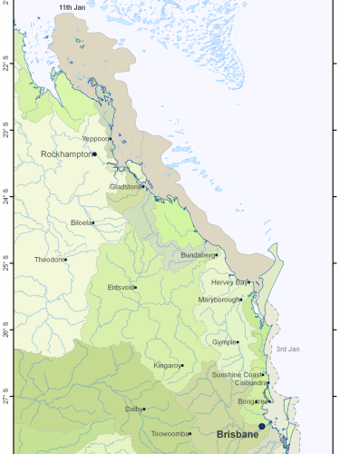 QLD Flood Plumes 2011-01-11
