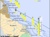 Map of pesticide and herbicide sampling sites on the Queensland coastline. Also shows the Herbicide levels for 2011.