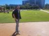 Researcher Umberto Baresi (QUT) in downtown Karratha during Pilbara GSA interviews