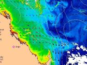 MODIS chlorophyll and ocean currents in southern GBR