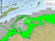 Dusky whaler shark home range map