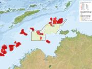 Seismic surveys within the Oceanic Shoals CMR, 1976-2010