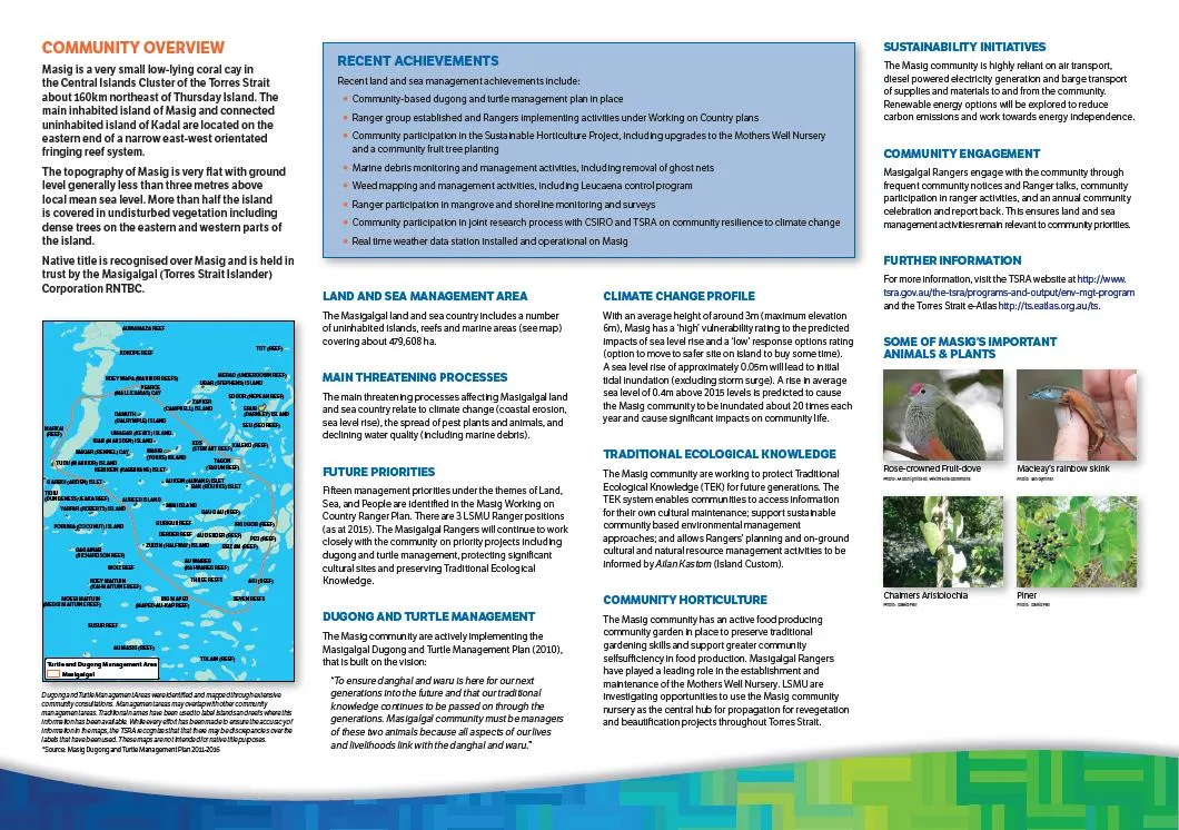 Masig Land and Sea Profile Page 2